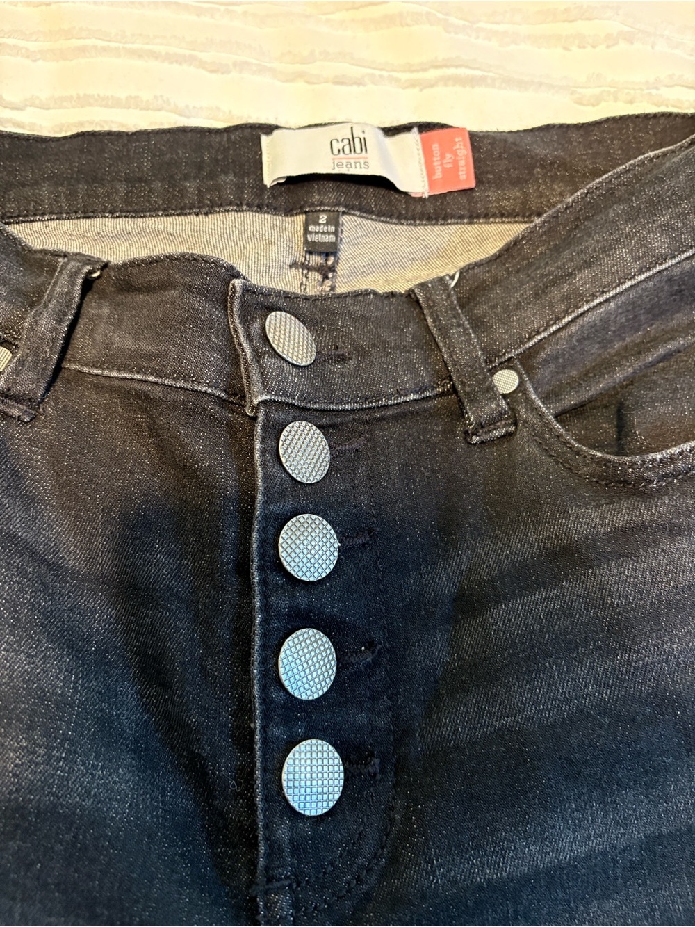 CAbi Black Button-Fly Straight Leg Jeans - Picture 7 of 10
